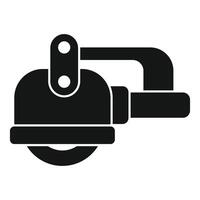 Grinding machine with circular blade for cutting metal material vector