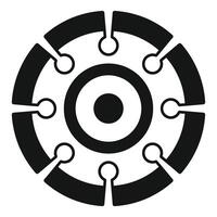 Circular saw blade icon showing eight cutting segments vector
