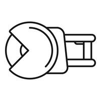 Circular saw cutting machine icon showing construction power tool vector