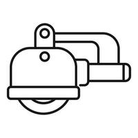 Circular saw cutting woodworking tool icon minimalist line art design vector
