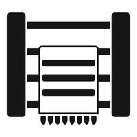 Textile production machine processing fabric material icon vector