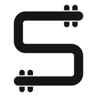 Black plumbing pipe forming an s shape vector