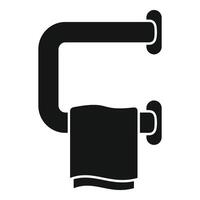 Wall mounted towel holder icon, simple style vector
