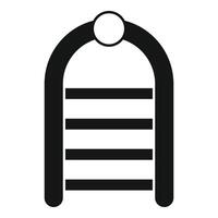 Black metal detector gate for security checking icon in simple style vector