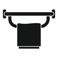 Towel hanging on heated rail drying in bathroom after shower vector
