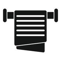 Clean towel hanging on heated rail in bathroom vector