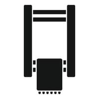 Towel hanging on heated towel rail icon, simple style vector