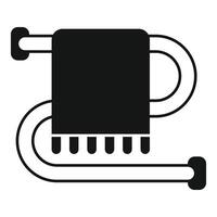 Heated towel rail hanging on wall with fringe at bottom vector