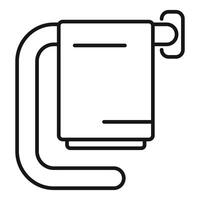 Wall mounted toilet paper holder with paper roll line icon vector