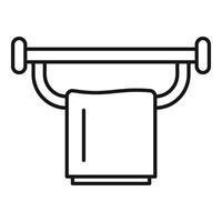 Towel hanging on heated rail in bathroom vector