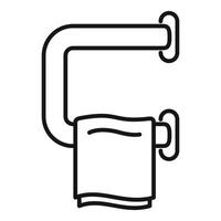 Towel hanging on a towel rail in bathroom vector