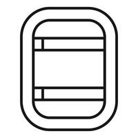 Airplane window closed showing three horizontal lines vector