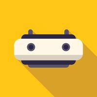 Modern monorail train is going to destination point on yellow background vector