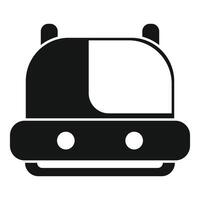 Moon rover driving on the surface of a planet icon, simple style vector