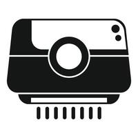 Simple black and white icon of an air conditioner blowing cold air vector