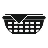 Black and white icon of an empty picnic basket vector