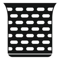 Perforated office trash can for papers and documents throwing vector