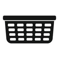Empty laundry basket with rectangular holes icon vector
