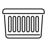 Empty laundry basket waiting for dirty clothes line icon vector