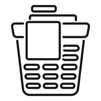 Credit card machine processing payment for online shopping vector