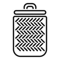 Wicker trash bin icon showing waste management vector