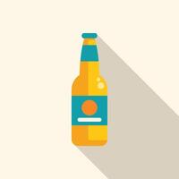 Yellow beer bottle with long shadow is standing vector
