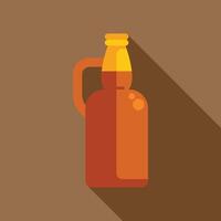 Brown beer bottle with handle casting long shadow vector