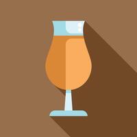 Glass, with a long shadow, containing a refreshing beer vector