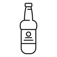 Glass beer bottle with blank label for branding and design vector