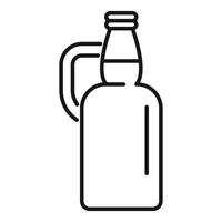 Glass bottle with handle containing refreshing beverage vector