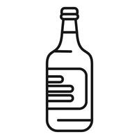 Glass bottle with a cap containing sparkling water minimalist icon vector