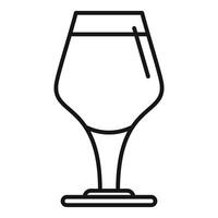 Wine glassware outline icon showing wineglass for wine tasting vector