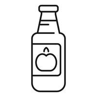 Bottle of apple juice showing freshly squeezed organic apples vector