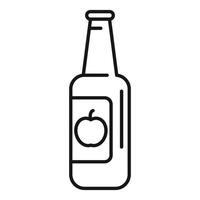 Glass bottle containing apple juice with branded label vector