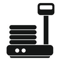 Digital luggage scale showing weight of suitcases icon vector