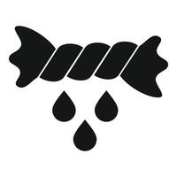 Wet rope icon showing soaked string dripping water vector