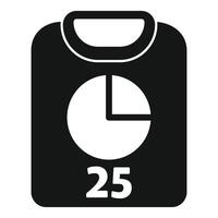 Bathroom scale icon showing weight loss progress with chart vector