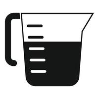 Black measuring cup icon showing measurement lines vector