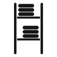 Simple clothes rail icon showing folded clothes vector
