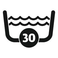 Wash basin showing maximum water temperature allowed icon vector