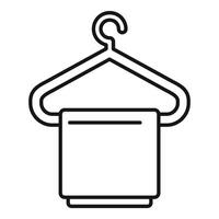 Clean towel hanging on hanger icon thin line for laundry service vector