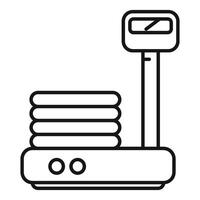 Industrial laundry folding machine stacking clean towels vector