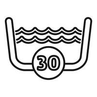 Water temperature icon showing thirty degrees for swimming pool vector