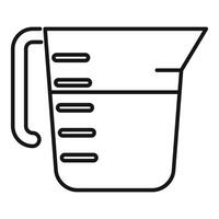Measuring cup with handle showing milliliters icon line style vector