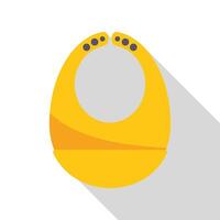 Yellow baby bib with buttons, isolated on white background vector