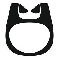 Black ring with two pointed elements forming a face vector
