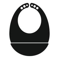 Baby bib with pocket protecting clothes while eating icon vector
