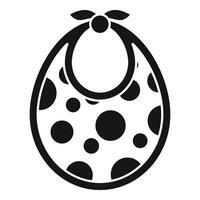 Baby bib with polka dots is being used for feeding a baby vector