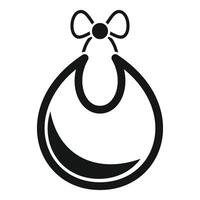 Baby bib with bow tie icon showing eating accessory vector