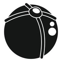 Black and white rubber ball for bouncing and playing vector